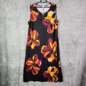 Womens Chelsea Taylor Maxi Dress Sleeveless Multicolor Floral Print Size 3X